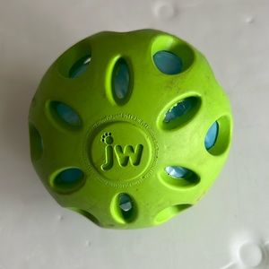 JW Green Rubber Ball With Crinkle Ball Inside